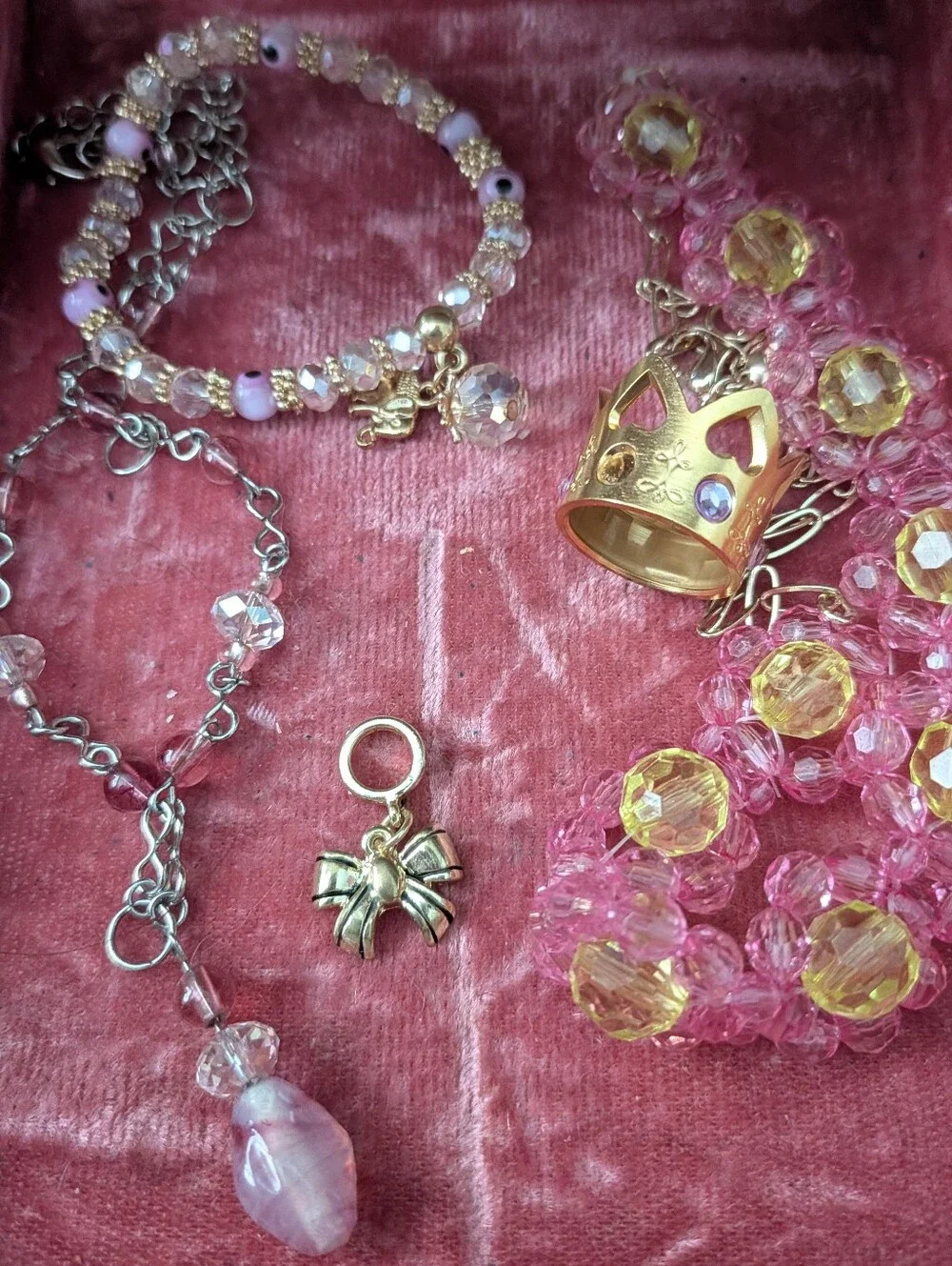 Girls Costume Jewelry Lot Bundle – Rings Earrings Bracelets Charms 54 pc